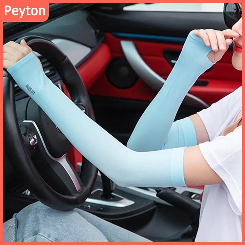 1 cặp chống - UV tay áo dài không ngón tay phụ nữ nam giới nylon mùa hè che cánh tay tay áo mát mẻ băng lụa chống - cánh tay bị cháy nắng áo khoác