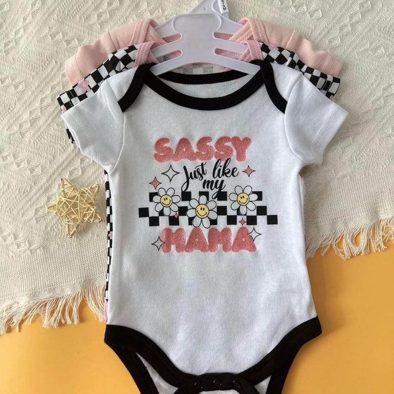 Bodysuit Lengan Pendek Isi 3 Baby Boy dan Girl Bahan Katun Untuk Anak Laki Laki dan Perempuan Usia Newborn Sampai 9 Bulan 6