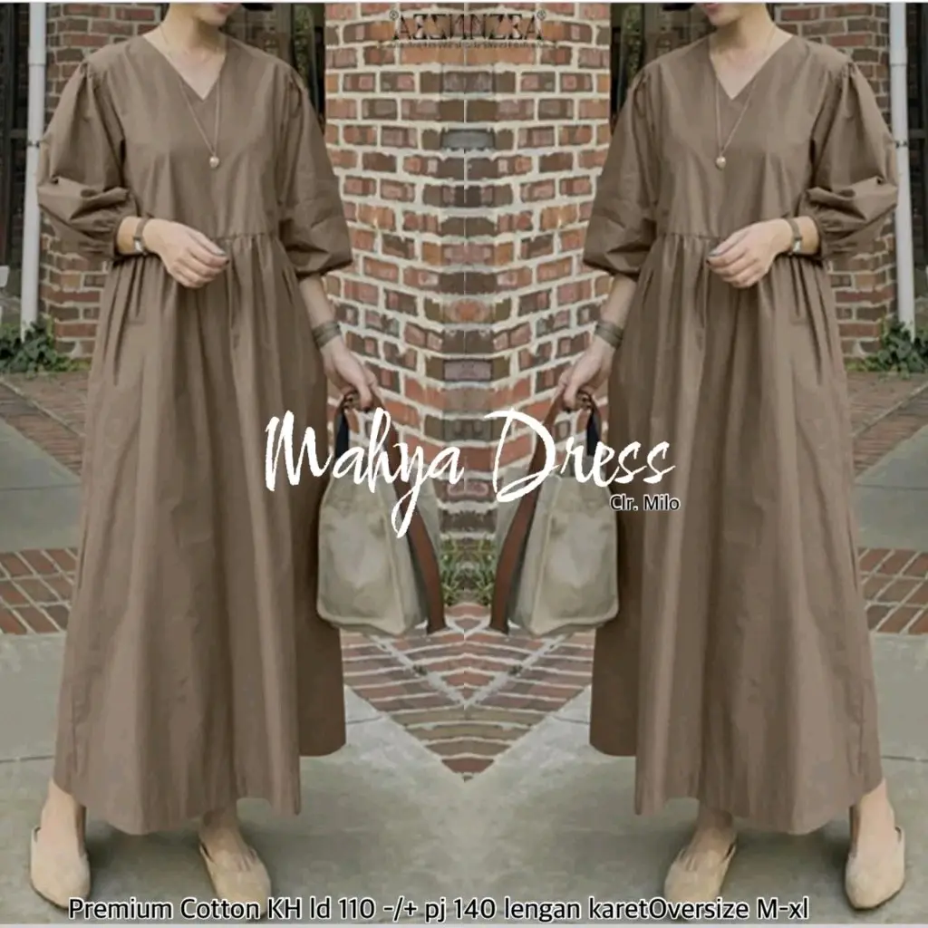 Mahya dress/long dress wanita polos/dress Korean style/dress wanita terbaru dan murah gamis
