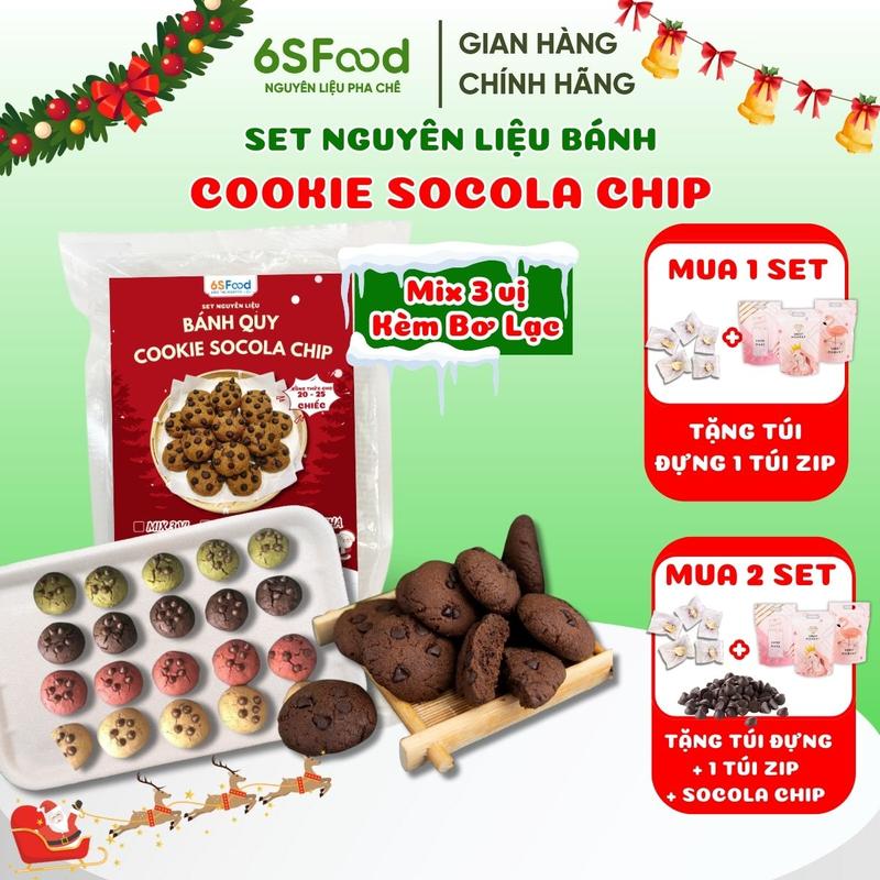  Set Nguyên Liệu Bánh Quy Cookie Socola Chip Thơm Giòn crinkle 