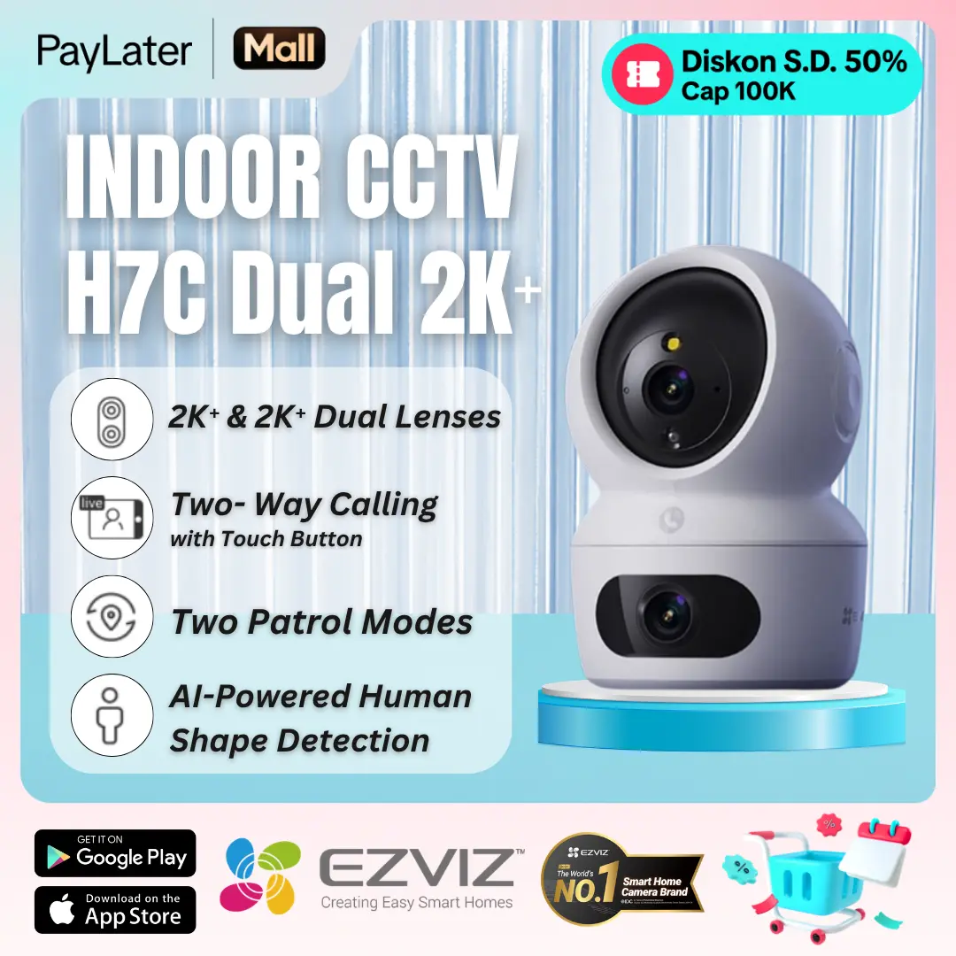 EZVIZ H7C Smart Wi-Fi Pan & Tilt Camera Digital Lens Cctv - cctv ezviz pantau lewat hp - Bebas Ongkir Rp0