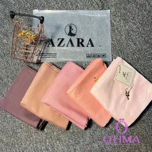 Paket Hemat Polos Pouch isi 8 Pcs BISA PILIH WARNA ( Oscara Polos Logo Besi AZ) AZARA SUPERFASHION Jilbab Voal Kerudung Kerudung Segi Empat Metal Basic