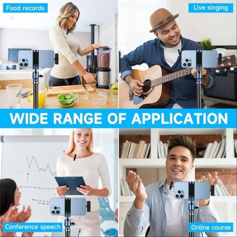 Product Introduction of Professional Wireless microphone for iPhone/Android phone,Wireless Lavalier Microphone Plug-Play,Lapel Mic for Video Recording,Teaching, interviews,Podcast,TikTok,Vlog 12