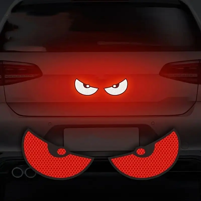 Creative Little Devil Monster Eyes Car Rear Window Body Sticker, Luminous Reflective Car Sticker, Multifunctional Car Decoration Decal Accessories 2