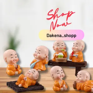 DAKENA - ORNAMEN MINIATUR BIKSU / PATUNG BUDDHA / IMUT / PAJANGAN