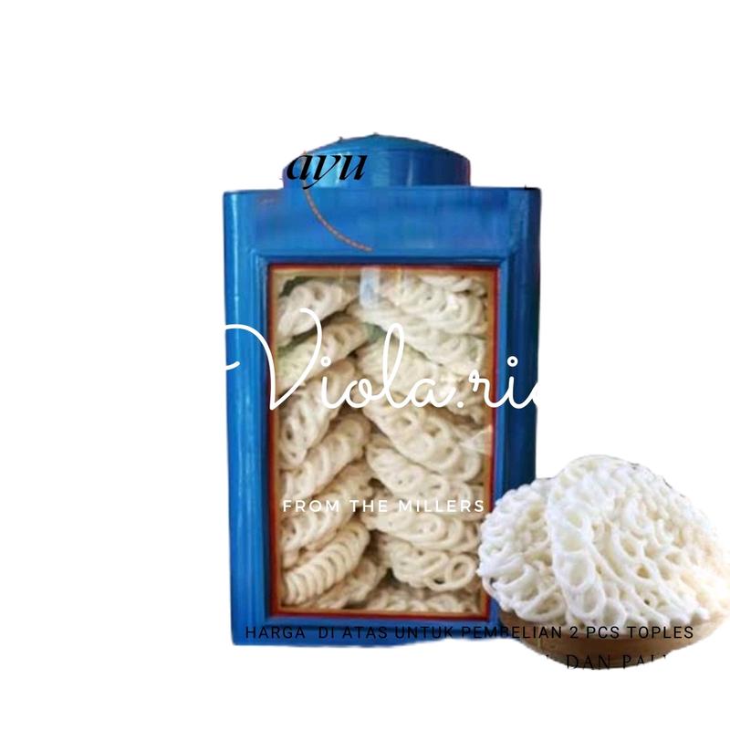 Toples Kaleng Kerupuk Jadul Ukuran Besar Kaca 35x25 cm - 3