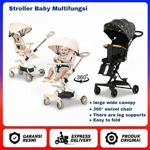 Stroller BABY KODE 66/666 Multifungsi Roda Empat Lipat Kereta Dorong Bayi Traveling Aman Kuat dengan Kanopi Dapat Dilepas Pasang Bantal Kursi Nyaman Empuk Ideal untuk Travelling - Dorongan