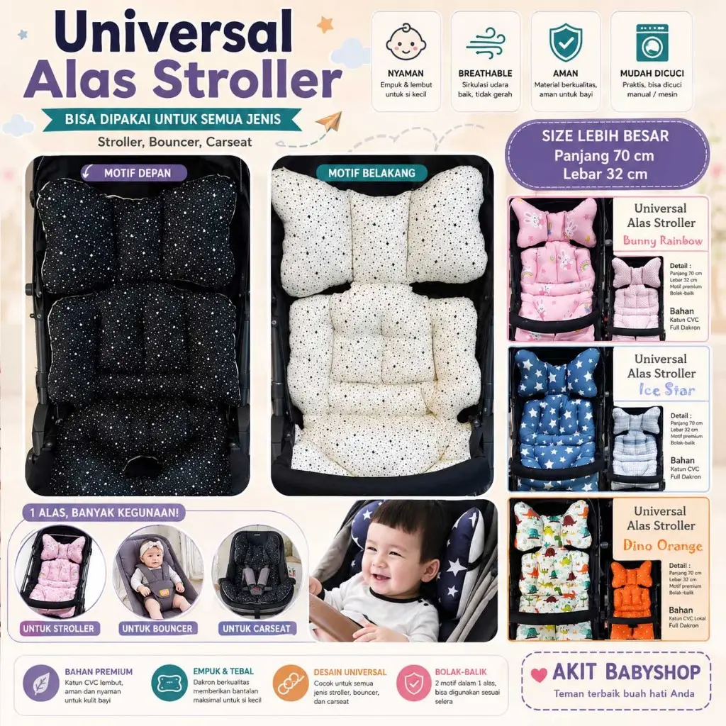 BEST SELLER !!! Alas Stroller/Kereta Dorong Bayi Universal & Multifungsi Bornylliner