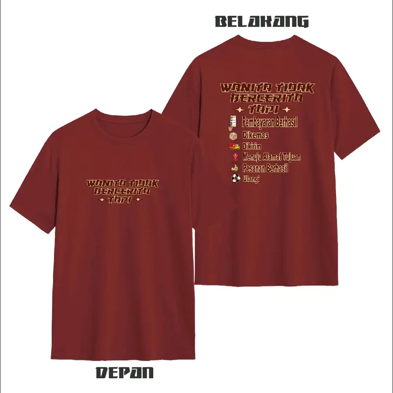 Kaos T-shirt Wanita Tidak Bercerita Tapi....Baju Distro Catton Combad24s tebal Nyaman Cewek Keren 7