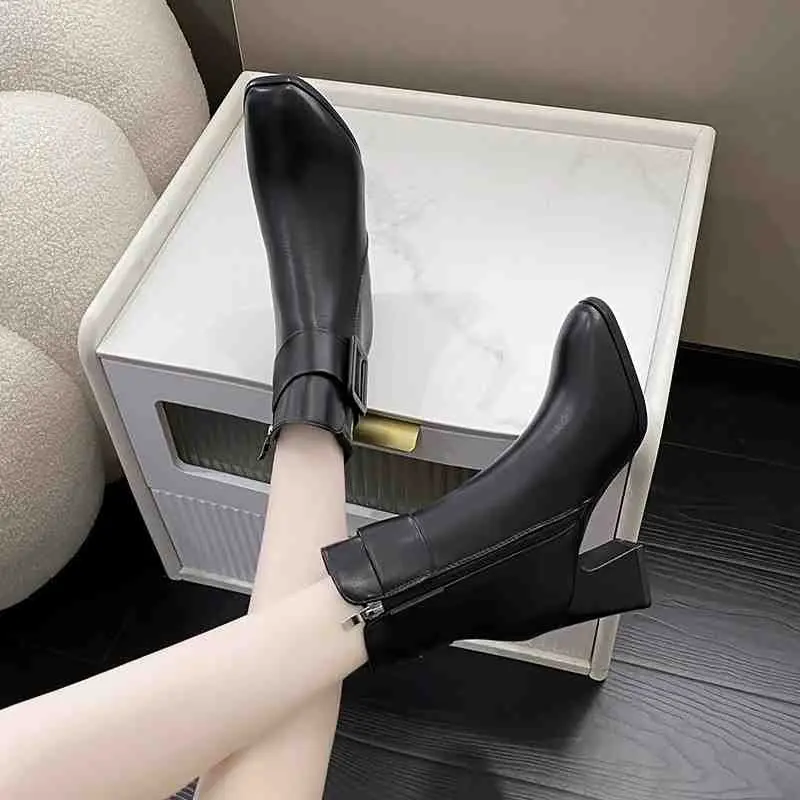 IVEE Boots High Block Jessie Korea IV6210 3