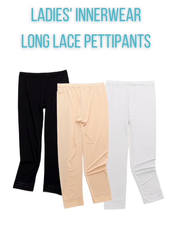 SG LADIES LONG INNER PANTS FITTING WITH LACE AT ANKLE COOLING COMFY SILKY NYLON SPANDEX NOT STRETCHABLE KINDLY CEK WITH US IF UNSURE OF SIZE Innerwear Bottom Womenswear Breathable 3