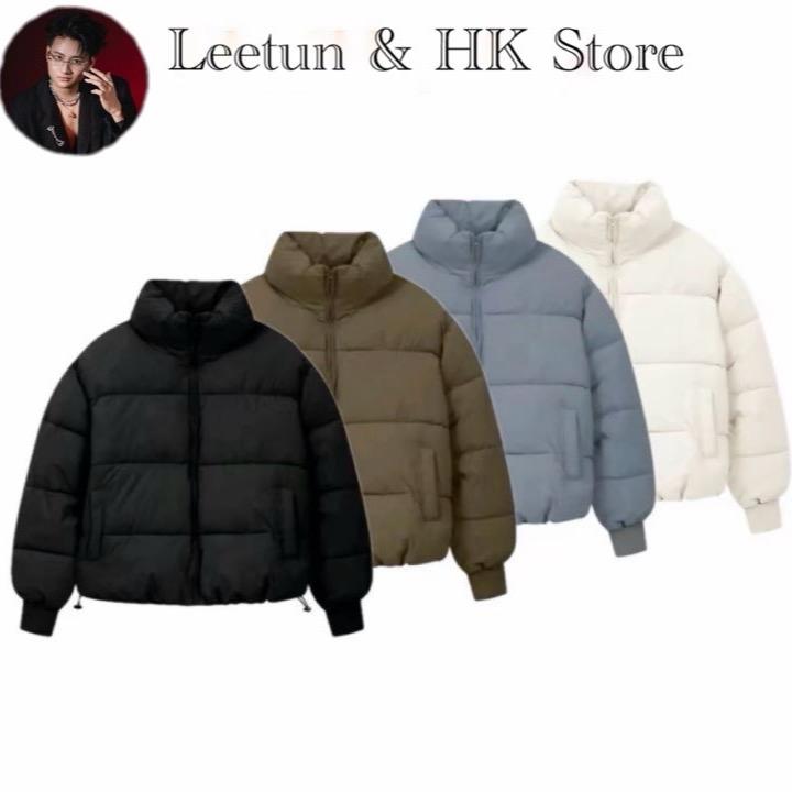    Deal Độc Quyền Leetun  & HK Store  Áo Phao Nam Nữ Bông Nhồi H&K Store From Boxy Dáng Lửng Tay Dài  Chống Nước  Giữ Nhiệt Tốt  Cổ Cao Có Dây Rút Kéo Sườn 