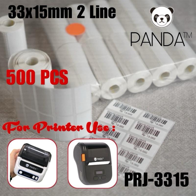 Label Thermal 33x15 2 Line isi 500 Core kecil/sedotan untuk printer Panda PRJ-80BL/R80BL
