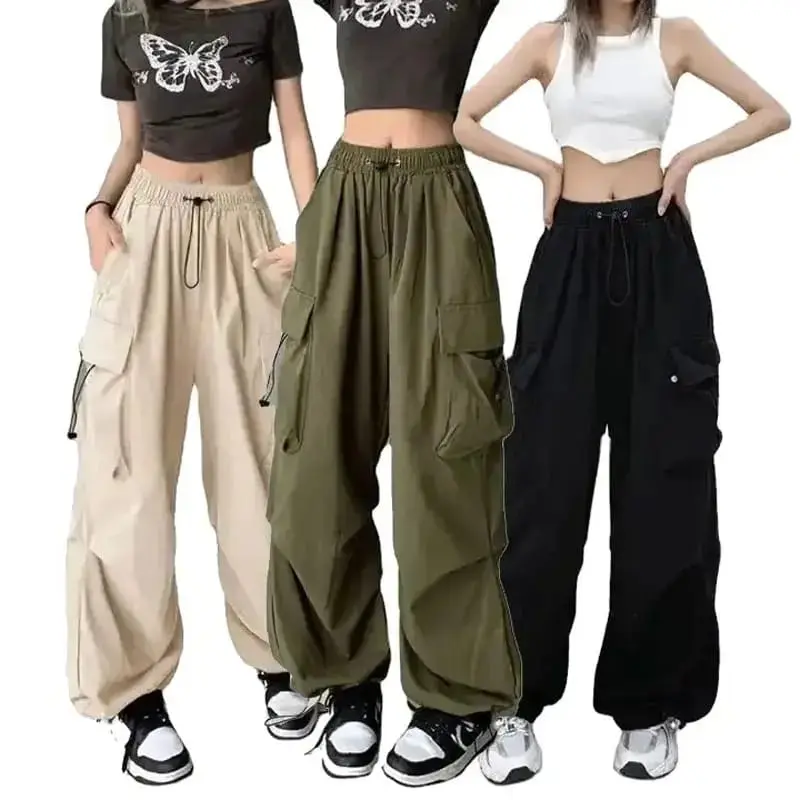celana kasual harajuku kargo Teachwear streetwear wanita pria