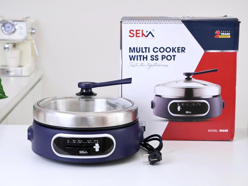  Chảo Điện Lẩu Nướng Đa Năng SEKA SK640  Dung Tích 4L Công Suất 1300W Kèm Khay Chống Dính Bảo Hành 24 Tháng 