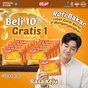 OOJHI Roti Panggang Bakar 60g Rasa Cokelat dan Rasa Keju Camilan Praktis Bersertifikat BPOM & Halal