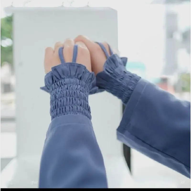 Handsock cincin karet ruffle manset smoke manset tangan serut Panjang