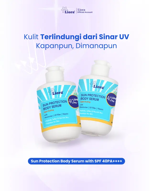 LIORA Sun Protection Body Serum SPF 40 PA++++ 200 ML | Sunscreen Lotion Badan Anti UV dengan Perlindungan Harian yang Maksimal 4