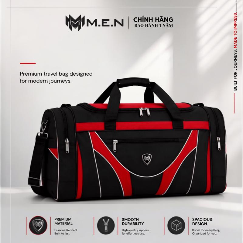 Túi du lịch size 50cm trung - 65cm đại 4 màu 7 ngăn KIUMAN phong cách nhật bản