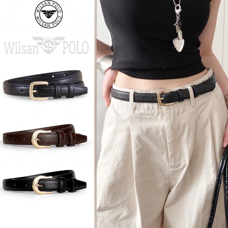Thắt Lưng Nữ WilsanPolo TLN75, Dây Da PU Cao Cấp Bản Rộng 2cm Khóa Kim loại, Phong Cách Thời Trang Golden Gun Silver