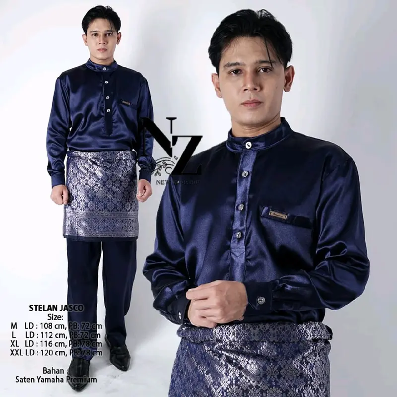 SETELAN TELUK BALANGA BAJU TANGAN MANSET DAN CELANA FREE SONGKET 3
