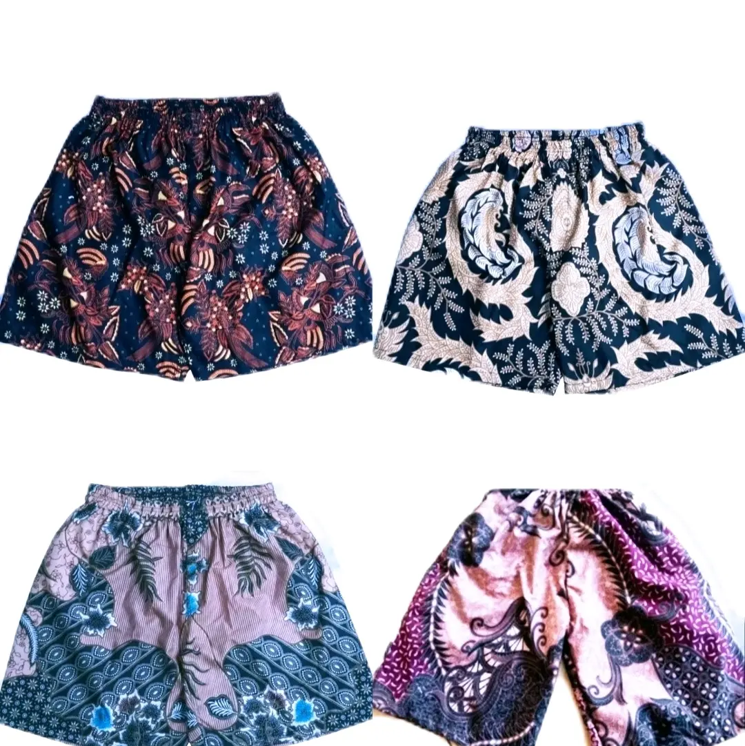promo paket hemat celana pendek batik murah laki laki dan perempuan usia bayi - 3 th