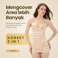 Gambar Korset 3 IN 1 Sabuk Wanita Pengecil Perut Setelah Melahirkan Normal Sesar Pembentuk Body Premium Slimming Korset Pelangsing Perut Buncit Perekat Jumbo Corset Shapewear Extra Kompresi Mengcover Area Perut Lebih Banyak - L dari Keraton Gallery Indonesia Kota Administrasi Jakarta Timur 2 Tokopedia