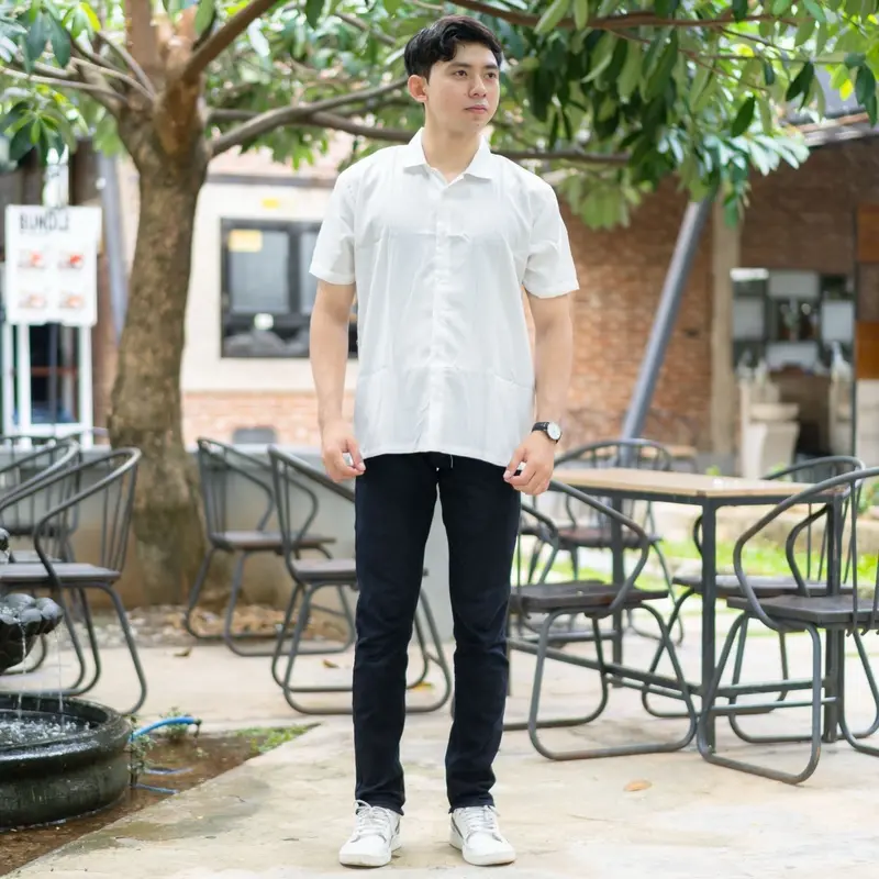 Matrix.id - Kemeja Pria Cassual Terbaru Hem Pria Populer Atasan Pria Kekinian Lengan Pendek Kerah V neck Bahan shakila Premium kemeja  viral Baju Lembut Panjang Casual 7