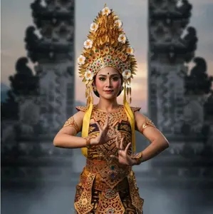 Mahkota Sunting Kamboja Besar Kuat untuk tari adat/karnaval