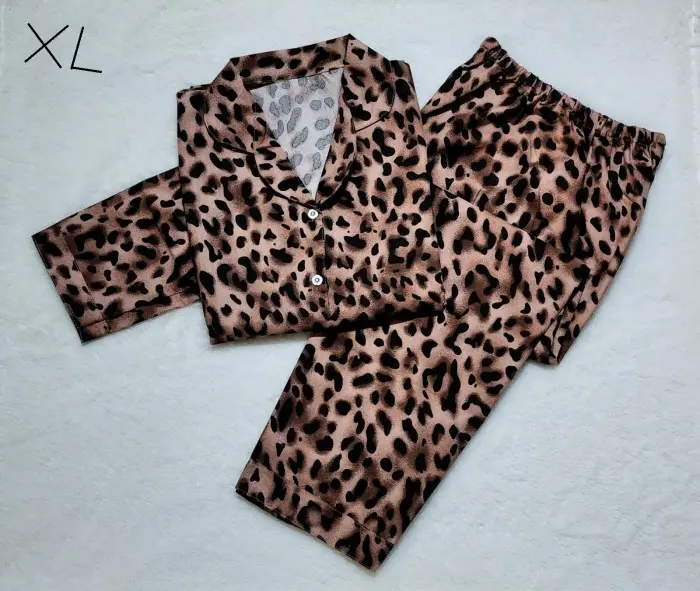 A♫Af Baju Tidur Cewek Motif Macan Loreng Bahan Katun Piyama Wanita Dewasa T♫7G