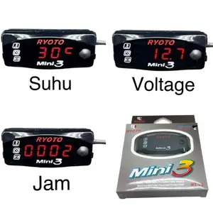 Voltmeter aki voltmeter accu aki 3 in 1 mini 12 volt universal