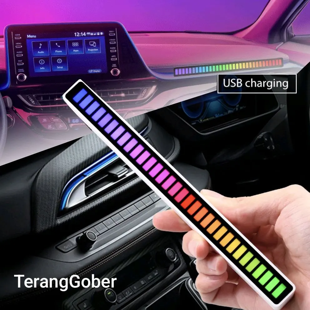 Lampu LED RGB Bar Strip Spectrum Audio Indicator Music Sound Control ...