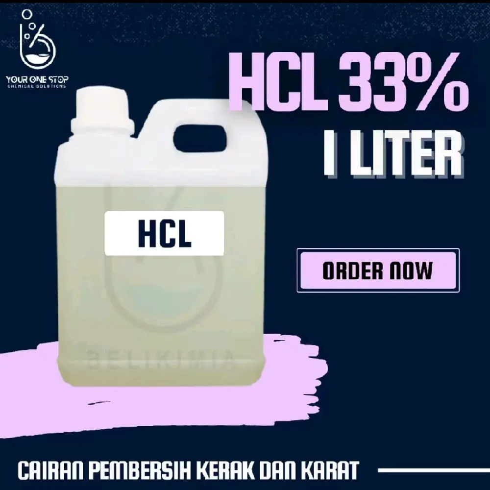 HCL 33% 1 LITER PEMBERSIH KERAMIK WC Wastafel Kloset Setanlis Peralatan Dapur Rumah tangga Anti Bakterial