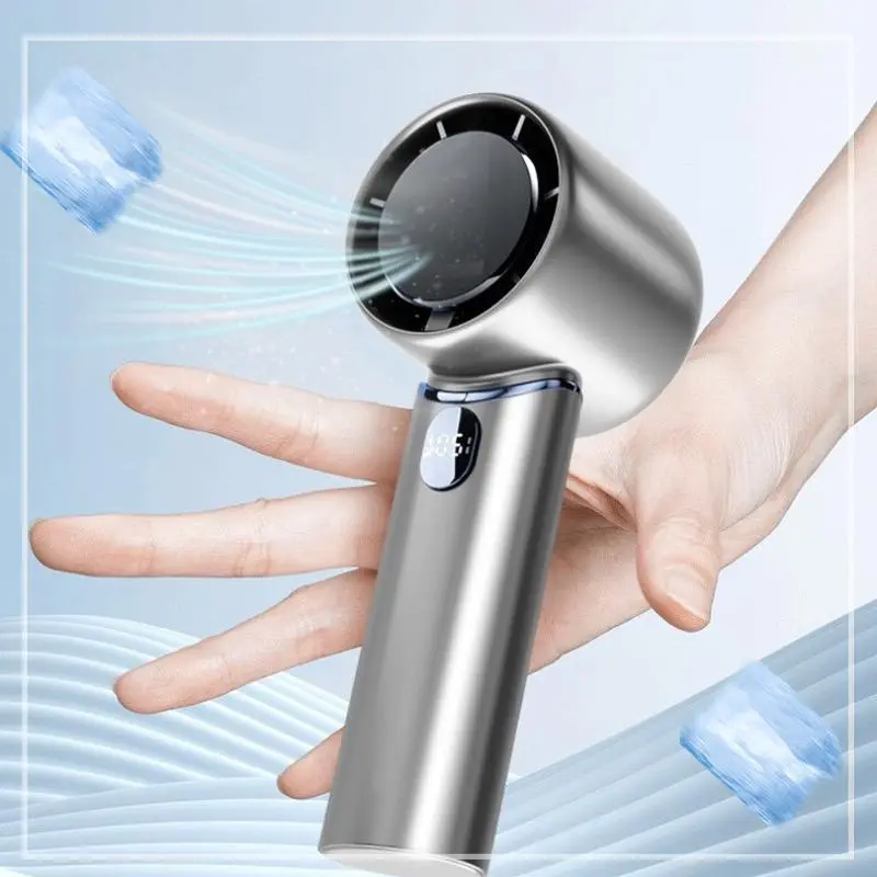 Portable Handheld Fan, USB Rechargeable Bladeless Fan, Handheld Cooling Fan, Multifunctional Fan for Home, Office, Outdoor