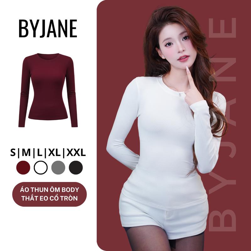    ĐỘC QUYỀN LIVE   Áo thun cổ tròn dài tay chất co dãn mềm mịn BYJANE -888 