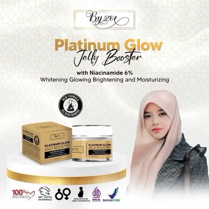 READY STOK Byzoe Glowing Booster Platinum Glow Jelly Booster Mencerahkan Mengencangkan Alfa Arbutin Extract Moisturizer niacinamide