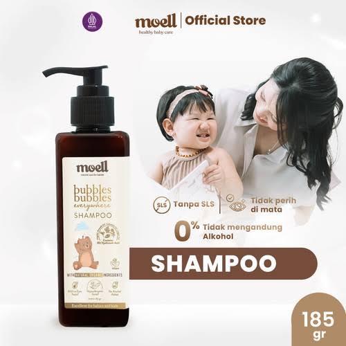 Moell Bubbles Everywhere Shampoo 185gr - Shampoo Bayi #Natural Organic calming rub hair lotion 0