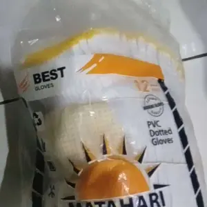 GROSIR 12 PASANG Sarung Tangan Kerja/Proyek MerK Matahari putih kuning  RAJUT / Bulldozer