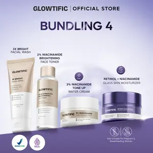 [Package] Glowtific 4In1 Series - 3X Bright Facial Wash / 2% Niacinamide Brightening Toner / Moisturizer Tone Up Water Cream / Retinol Niacinamide Cream Glass Skin Moisturizer