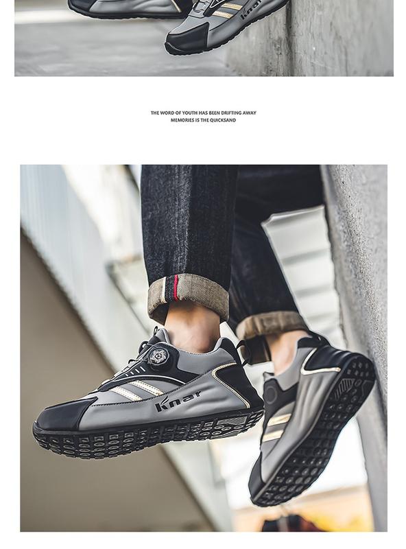 Product Introduction of Rotating button shoes men's sneakers men's shoes spring and autumn leather waterproof non-slip casual shoes fashionable shoes all-matching travel shoes Closed Runner Trainers Footwear Training Running Walking Shoes 11