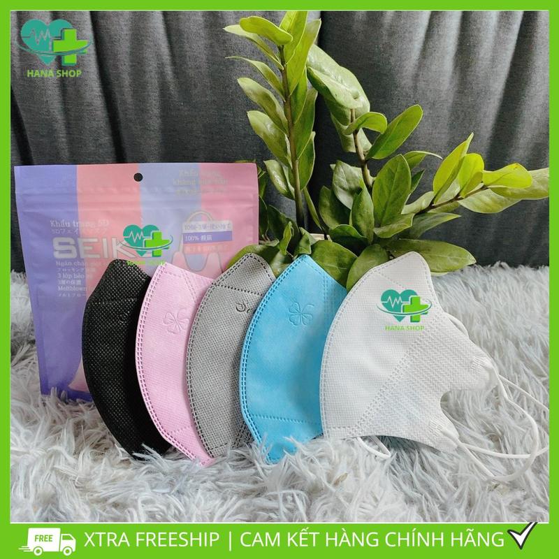 COMBO 300 CÁI KHẨU TRANG 5D SElKO 3 LỚP ĐỦ 4 MÀU HOTTREND