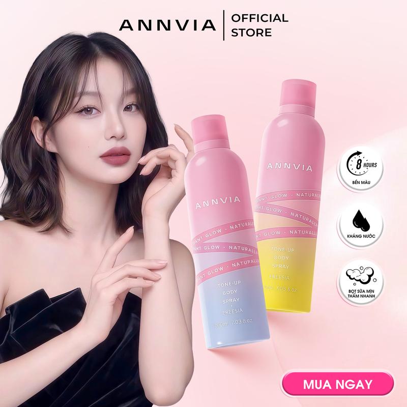 Xịt Body ANNVIA Làm Sáng Da Nhanh - Che Phủ Nhẹ - Khô Thoáng, Không Dính - Hiệu…