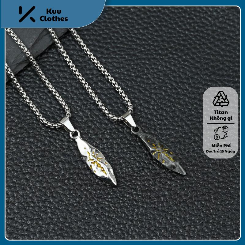 Dây chuyền vòng cổ titan không gỉ họa tiết mặt trời 2 màu Xám, Đen vintage đá mặt trời cá tính Kuu Clothes thời trang trẻ trung - Vòng Cổ Sun Stone