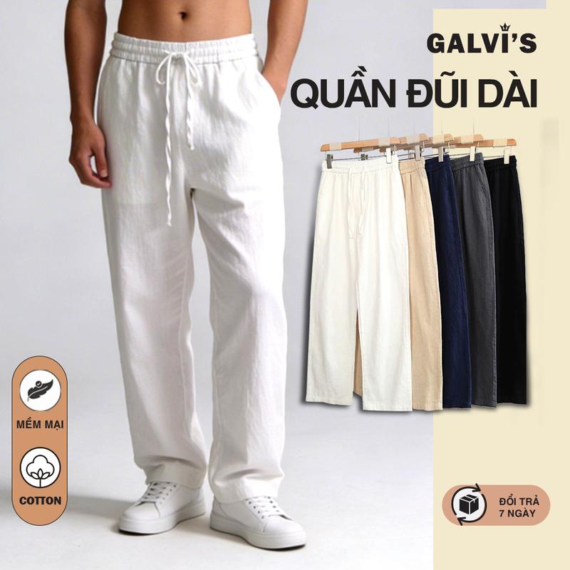 GV10 - Quần đũi nam vải đũi Mây sớ chéo, Mềm, nhẹ thoáng mát, thấm mồ hôi. Dáng Suông ống rộng / Unisex nam nữ đều mặc Menswear Pants quana unam