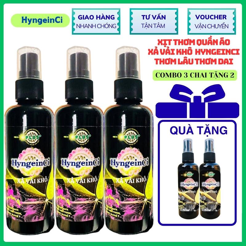 [ 4 mùi [Combo 3 TẶNG 2] - Xịt thơm quần áo HyngeinCi- Xả vải khô hương thơm bền lâu, quần áo thơm dai - Chai 100ml nước Xịt thơm quần áo