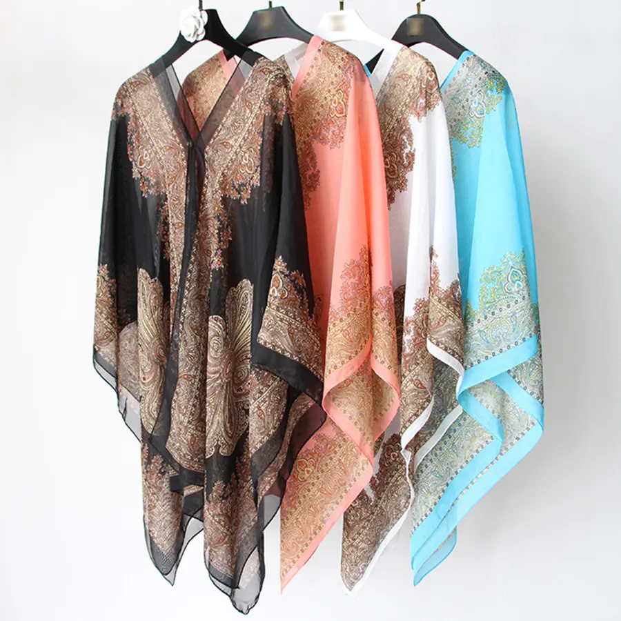 summer Sunscreen Scarves for women Shawl Poncho driving chiffon Scarf Sun Protection Shawl Beach Shawl Bikini Cover