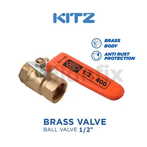 KITZ BALL VALVE / STOP KRAN KUNINGAN 1/2" INCH KITZ BALL VALVE / STOP KRAN KUNINGAN 1/2" INCH