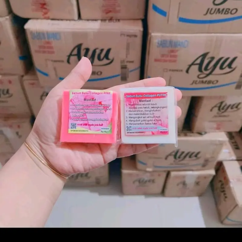 Sabun Susu Collagen PINK Viral by Ayu - Perawatan Kulit Terbaik - Berminyak, Soap, Vitamin, Mengencangkan, Mencerahkan 3