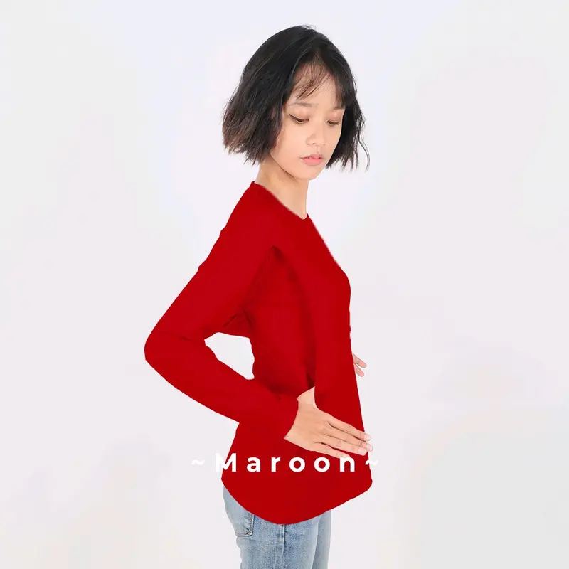 KAOS BASIC BUSUI LENGAN PANJANG IBU MENYUSUI Katun 100% Combed 30s Adem Nyaman 6