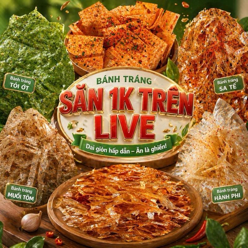 MÃ SĂN TRÊN LIVE 1K - 19k Các loại bánh tráng ngẫu nhiên ( Bà như bánh trán
